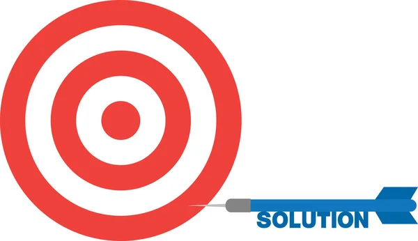 Bullseye mit Pfeil mit Textlösung. Seite — Stockvektor