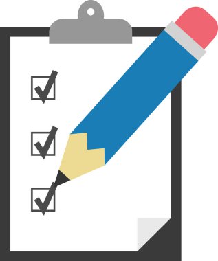 Pano ile kalem ve onay işaretleri