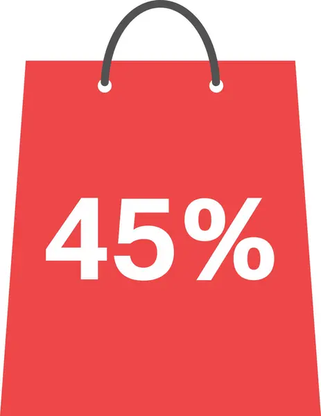 Einkaufstasche mit 45 Prozent — Stockvektor