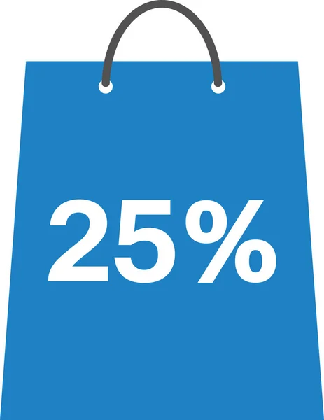 Einkaufstasche mit 25 Prozent — Stockvektor
