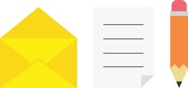 Zarf, kağıt ve kalem