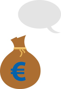 Konuşma balonu ile Euro çuval