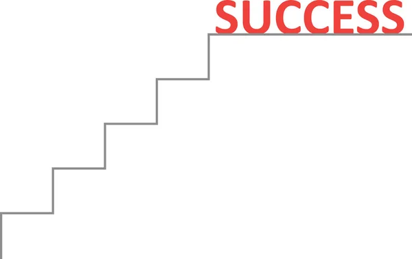 Vector stairs with red success — Stock Vector