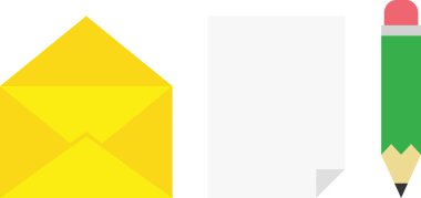 Zarf, kağıt ve kalem