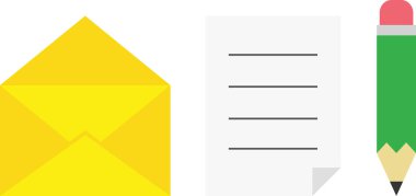 Zarf, kağıt ve kalem