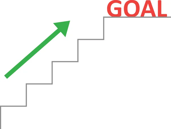 赤の目標とを矢印ベクトル階段 — ストックベクタ