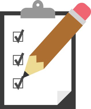 Pano ile kalem ve onay işaretleri