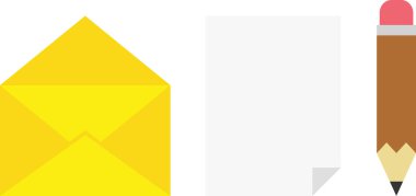 Zarf, kağıt ve kalem