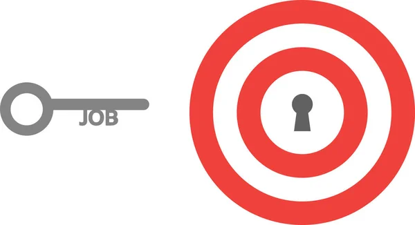 Bullseye und Jobschlüssel — Stockvektor