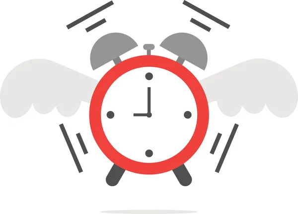 Reloj despertador con alas — Vector de stock