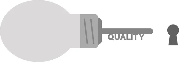 Clé de qualité avec ampoule — Image vectorielle