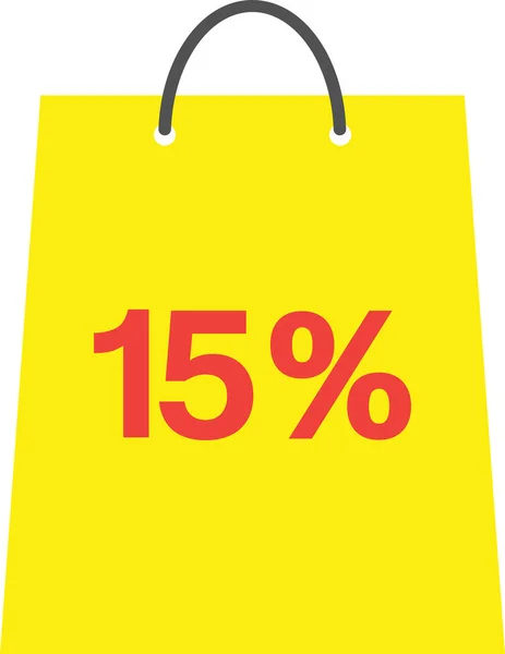 Einkaufstasche mit 15 Prozent — Stockvektor