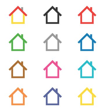 Ev simgesini ve logosu öğe kümesi