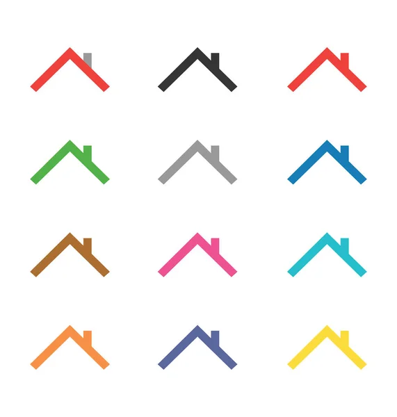 Evin çatı simgesi ve logo öğe kümesi