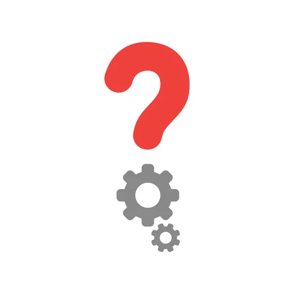 Vector question mark and gears icon on white with flat design st — Stock Vector