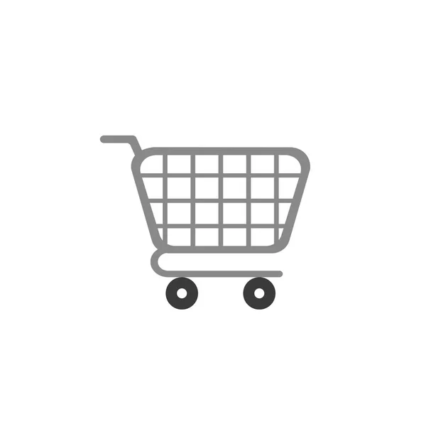 Estilo de design plano vetor carrinho de compras ícone no branco —  Vetores de Stock