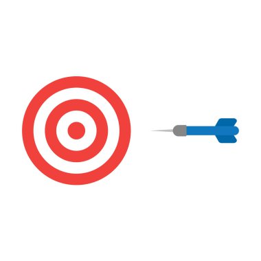 Düz tasarım stil vektör kavramı bullseye w üzerindeki ok simgesiyle