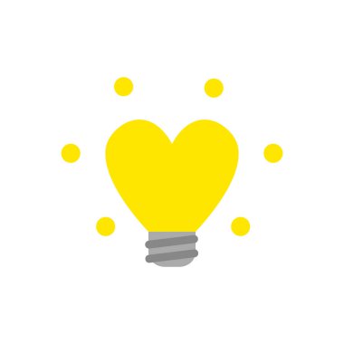 Düz stil vektör tasarım parlayan kalp şeklinde hafif b