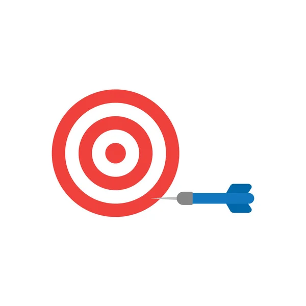 Flat design style vector concept of bullseye with dart icon in t — Stock Vector