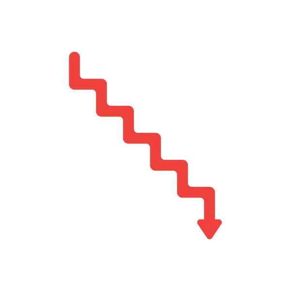 Vlakke stijl vector ontwerpconcept van lijn trap symboolpictogram met — Stockvector