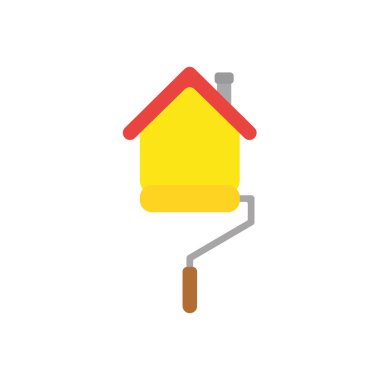 Düz tasarım stil vektör resim rulo boya fırçası kavramı 