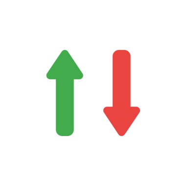 İki yukarı oklar ve d düz tasarım stil vektör kavramı