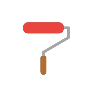 Düz tasarım stil vektör rulo boya fırça