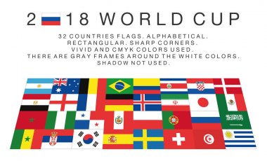Dikdörtgen bayrakları 2018 Dünya Kupası ülkeler