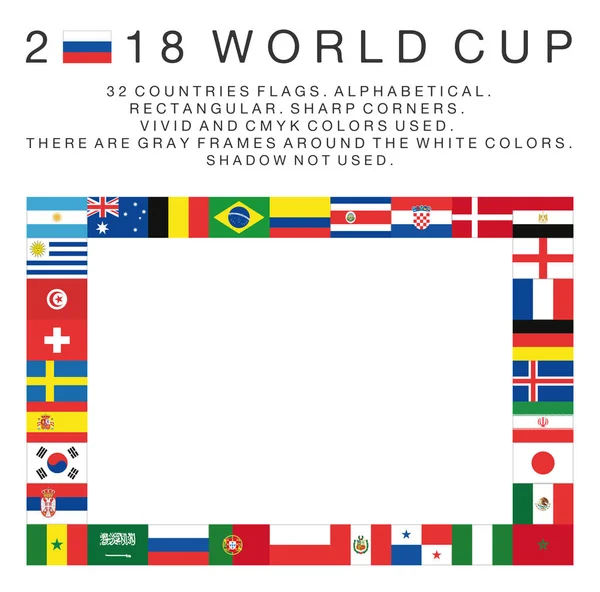 Dikdörtgen bayrakları 2018 Dünya Kupası ülkeler