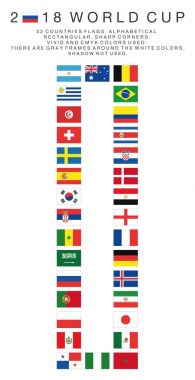 Dikdörtgen bayrakları 2018 Dünya Kupası ülkeler