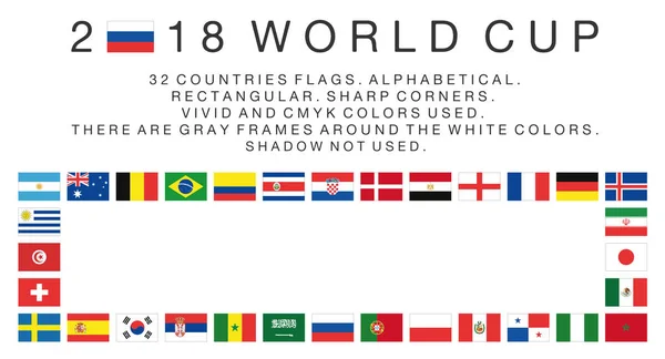 Dikdörtgen bayrakları 2018 Dünya Kupası ülkeler