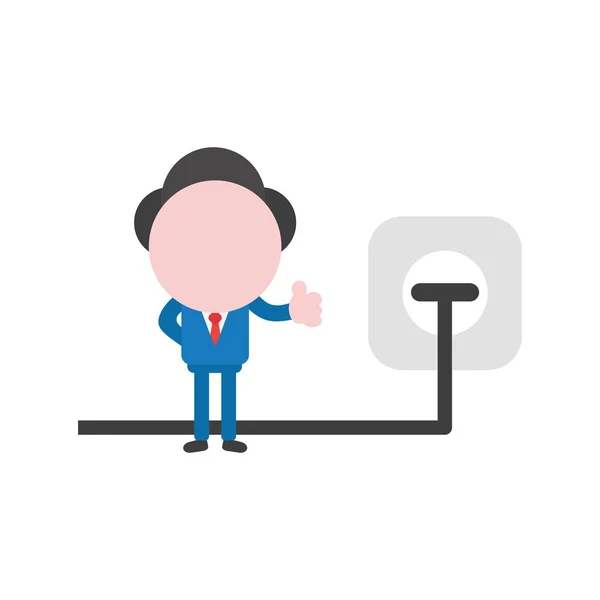 Vector illustration concept of faceless businessman character sh — Stock Vector