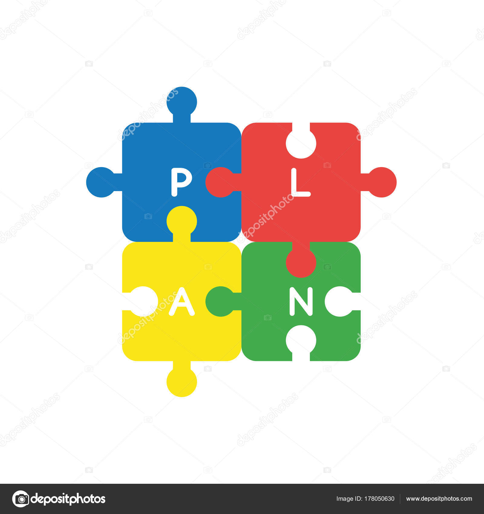 flaches design vektor konzept der vier teil jigsaw puzzle stücke jigsaw design