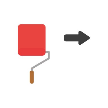 Düz tasarım vektör rulo boya fırça boyama duvar kavramı