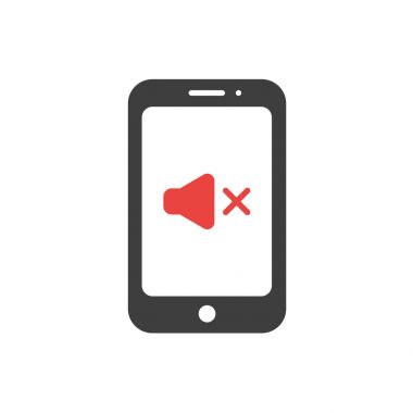 Düz tasarım vektör kavramı ofspeaker smartphone içinde ses çıkmasın