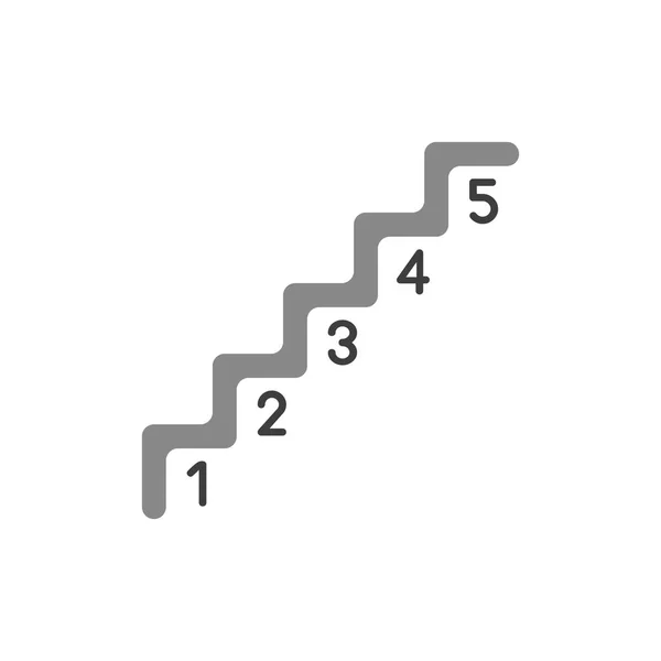 Diseño plano vector concepto de escaleras con números de uno a fi — Vector de stock