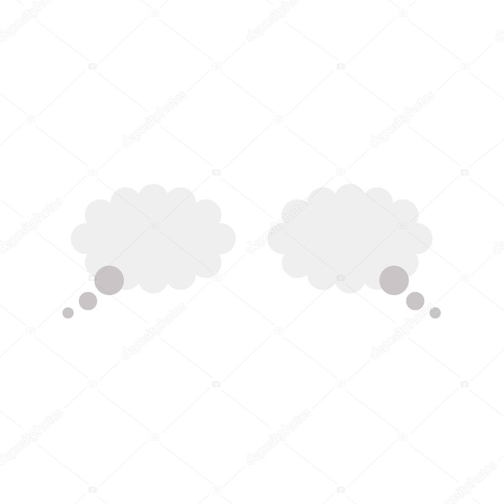 Flat design vector concept of two thought bubbles