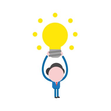 Vektör çizim işadamı karakter kadar parlayan lig kaldırma