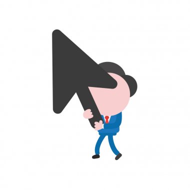 Yürüyüş ve mo tutan vektör çizim işadamı karakter