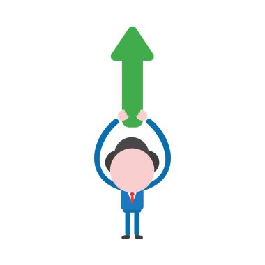 Vektör çizim işadamı karakter ok noktası holding