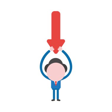 Vektör çizim işadamı karakter ok noktası holding