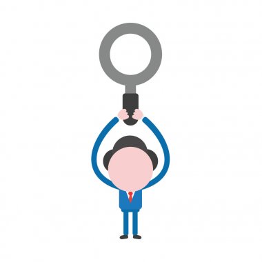 Vektör çizim işadamı karakter büyütme kadar holding 