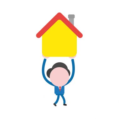 Vektör çizim işadamı karakter yürüyüş ve gidiyor