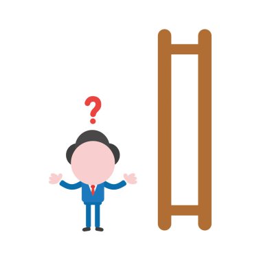 Vektör çizim karışık işadamı karakter ve wi merdiven