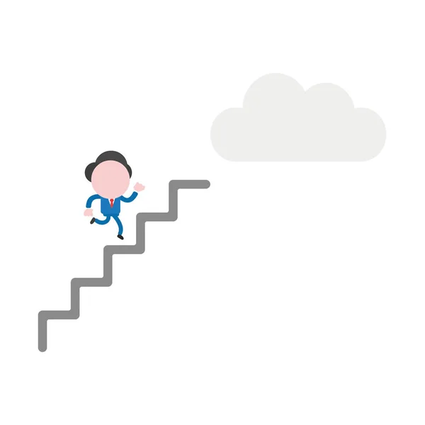 Vector illustratie zakenman karakter uitgevoerd op de trap r — Stockvector