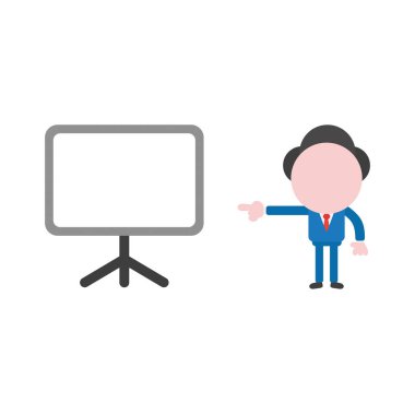 Vektör çizim işadamı karakter boş günümüz işaret