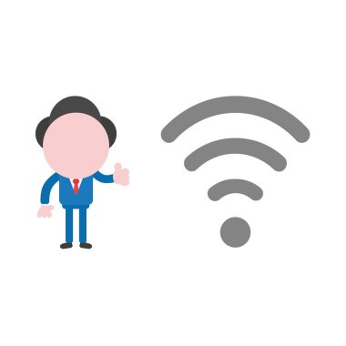 Vektör çizim işadamı karakter ile Yaşasın vererek 