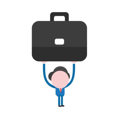 Vektör çizim işadamı karakter holding, br kaldırma