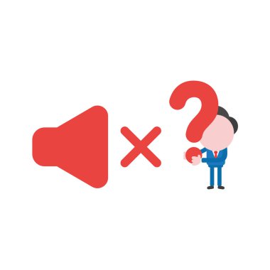 Vektör çizim işadamı karakter holding soru işareti 