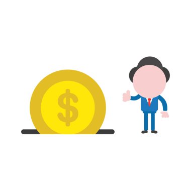 Vektör çizim işadamı karakter ile Yaşasın vererek 